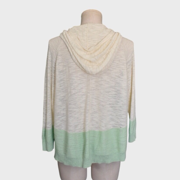 Anthropologie Sparrow Menthe Color Block Hoodie - Picture 3 of 4